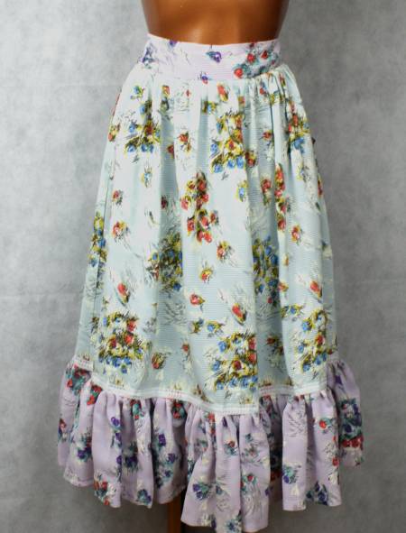 Vintage handmade skirt , fabric 1970s